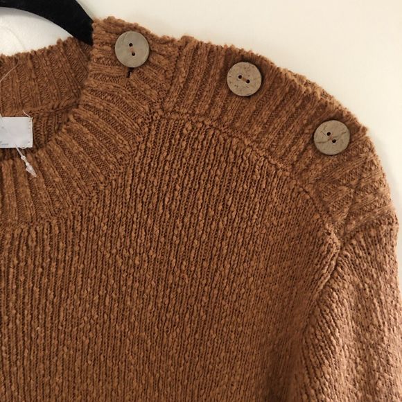 NEW Free People FP Beach Forever Sweater Romper Bran Brown Knit Short Buttons XS - Picture 5 of 6